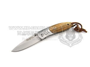 FOX Knives 意大利狐狸 BF-70“BLACK POCKET KNIFE ”黑狐狸斑马木柄“折”